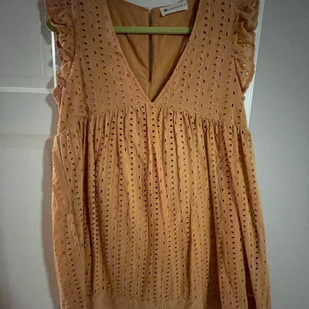 The Impeccable Pig Terracotta Eyelet Dress